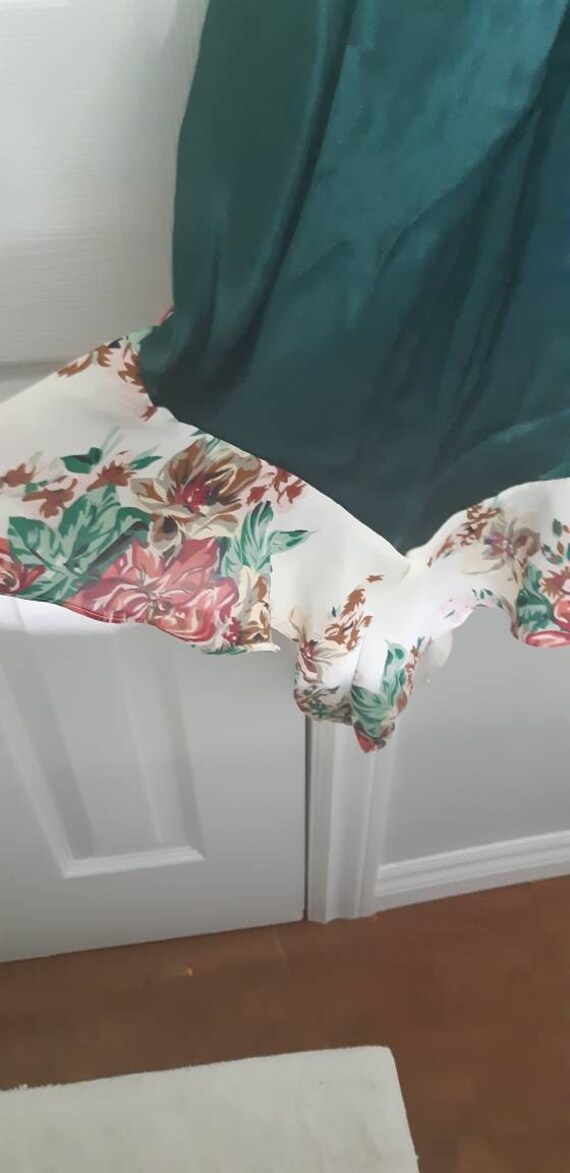 Vintage Val Mode Teddy Jade Green floral skirting… - image 5