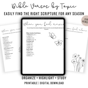 Loaded Bible Verse Lists | Bible Verses by Topic for Highlighting & Tabbing | Scripture by Topic Printable | Christian Bible Study Tool
