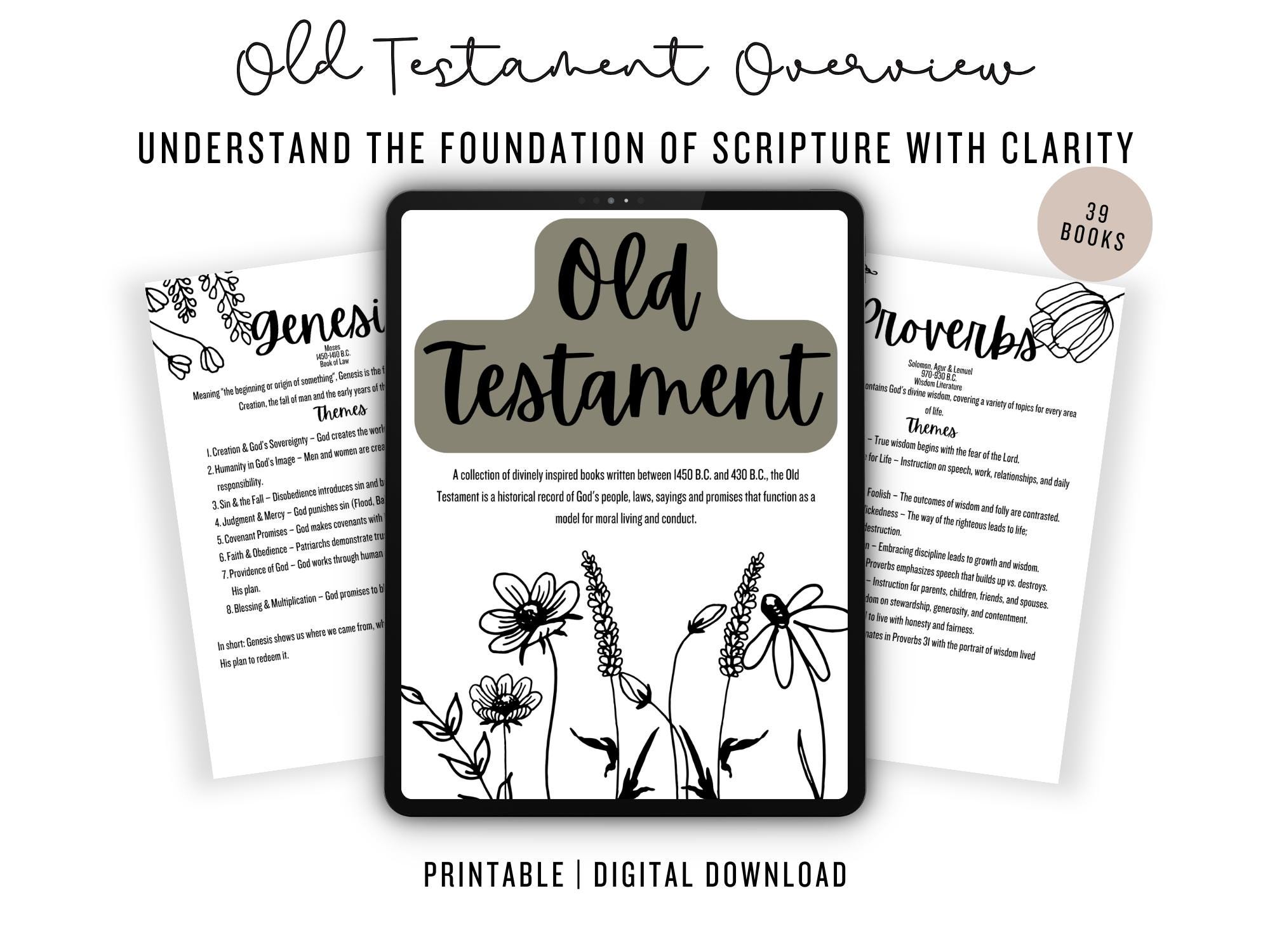 Old Testament Bible Overview | Loaded Bible Tip-in Pages | Old ...
