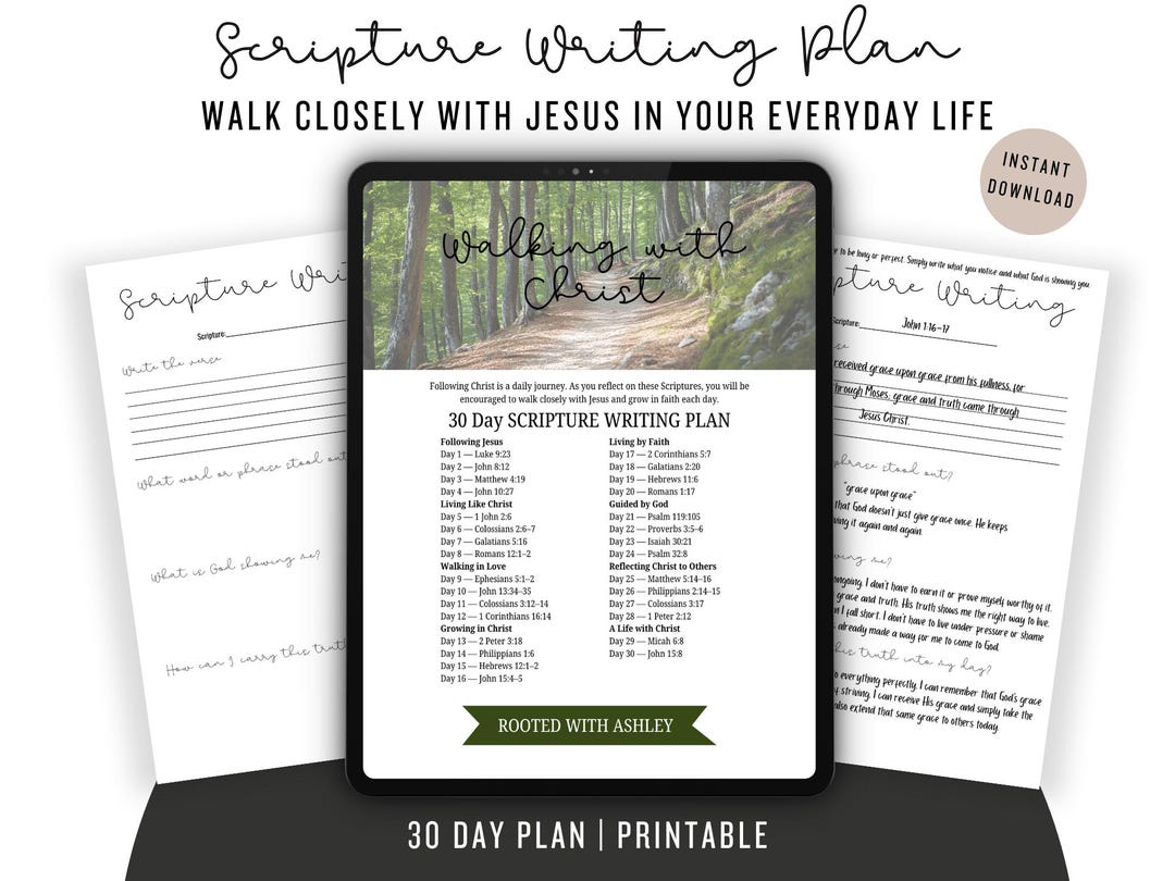 30 Day Scripture Writing Plan – Walking With Christ | Christian Bible ...