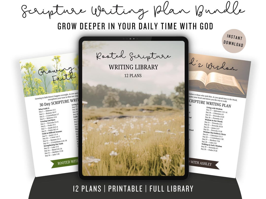 12 Scripture Writing Plans | Christian Scripture Writing Bundle | Bible ...