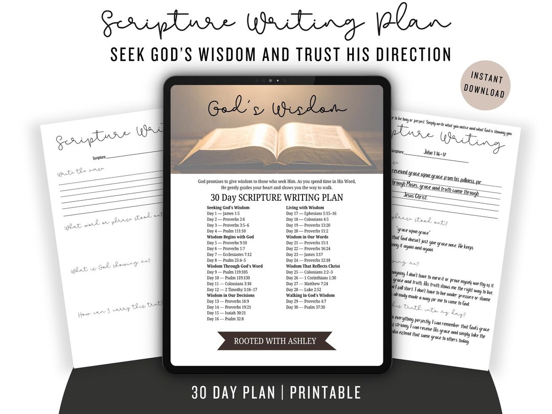 30 Day Scripture Writing Plan – God's Wisdom | Christian Bible Study ...