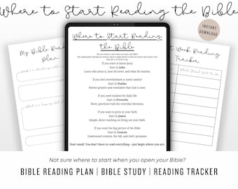 Where to Start Reading the Bible | Beginner Bible Reading Plan Printable | Christian Quiet Time Guide | Bible Study for Beginners