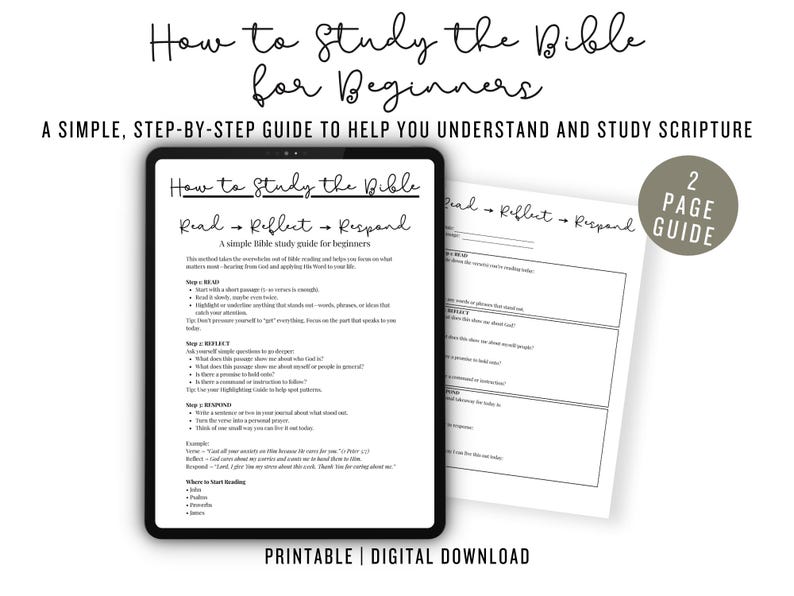 How to Study the Bible for Beginners | Bible Study Guide Printable ...