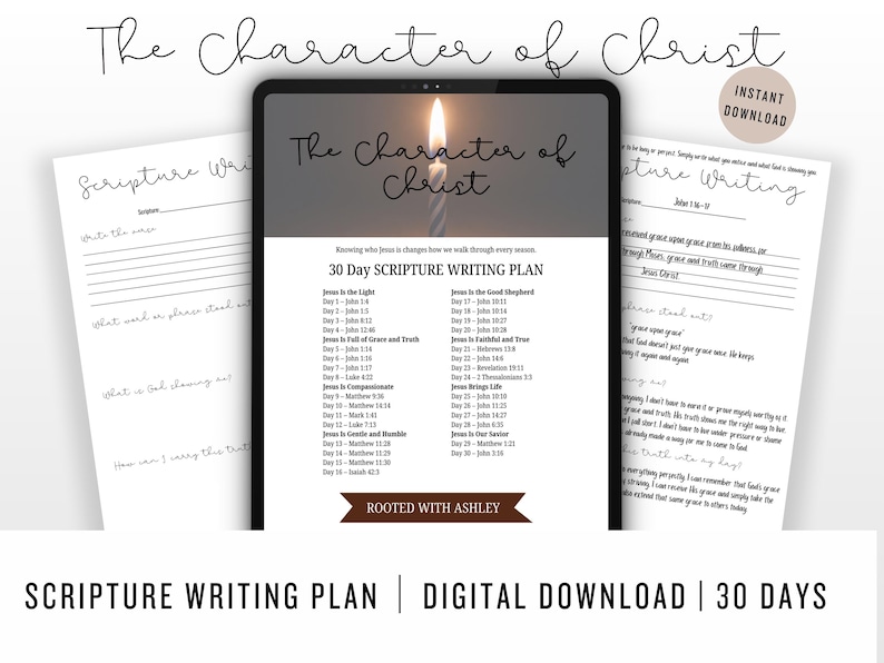 30 Day Scripture Writing Plan – Character of Christ | Christian Bible ...