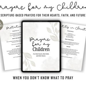 Prayers for My Children Printable | Scripture-Based Prayers for Kids | Christian Mom Prayer Guide | When You Don’t Know What to Pray