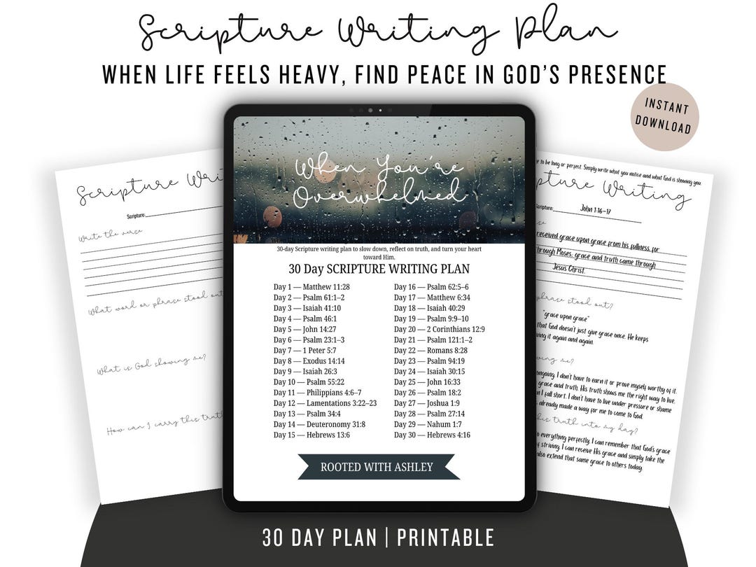 30 Day Scripture Writing Plan – When You're Overwhelmed | Christian ...