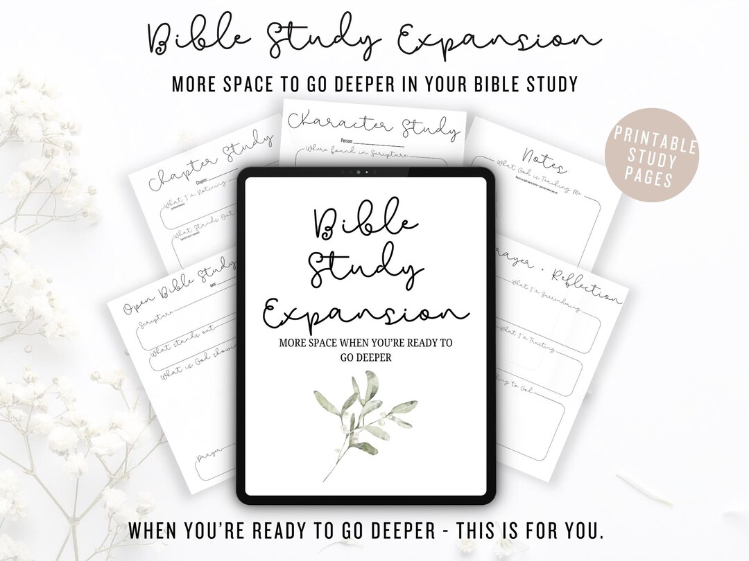 Bible Study Expansion Pack – Christian Printable Study Pages, Go Deeper ...