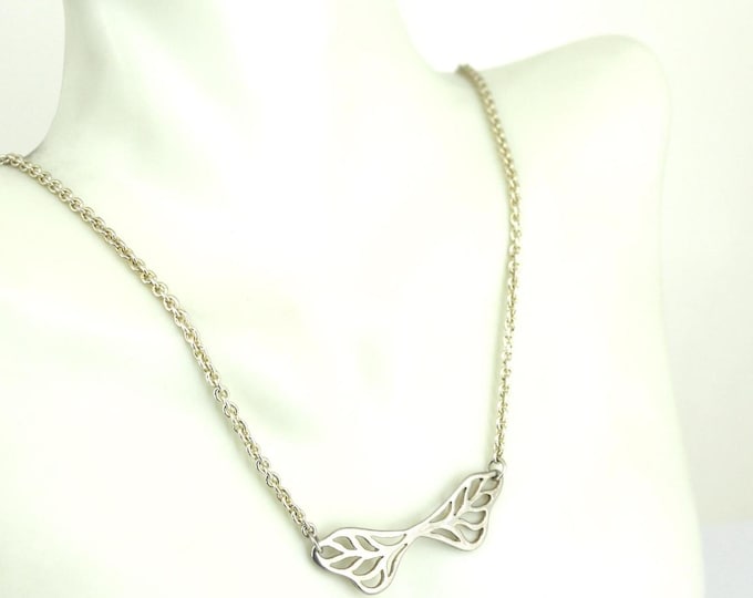 Vintage Elegant Abstract Butterfly Pendant Necklace 925 Sterling Silver NC 1527