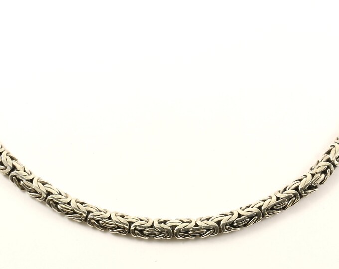 Vintage Byzantine Design Hook Necklace 18 in Sterling 925 Silver NC 789