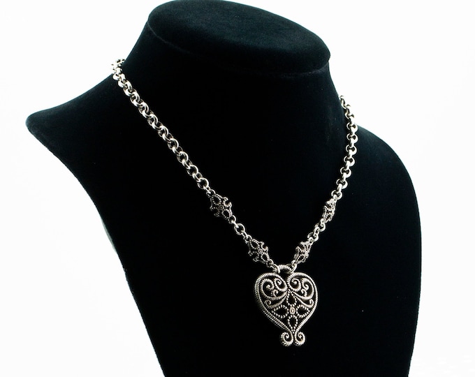 Brighton Designer Scroll Heart Pendant Necklace Nc 599