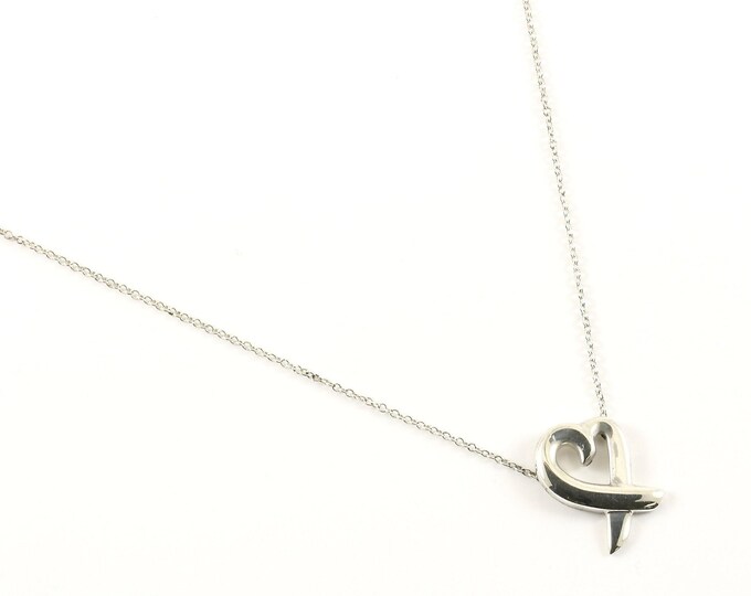 Tiffany & Co. Paloma Picasso Loving Heart Necklace 925 Sterling NC 1692