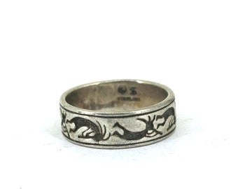 Vintage Shube's Dakota West Sterling Silver Band Ring - Size 9.5 RG 4760
