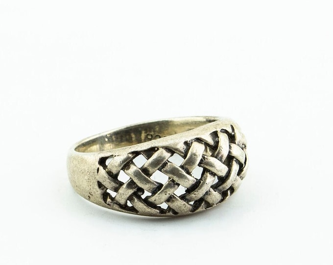 Vintage Size 6 Braid Braided Simple Plain Design Ring 925 Sterling Silver  RG 2233Q