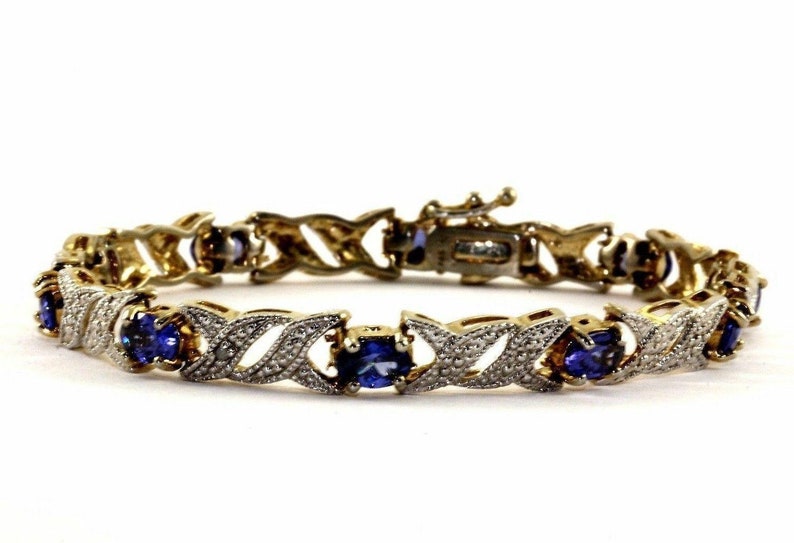 Vintage Xo X O Style Multi-colored Crystals Tennis Bracelet 925 Silver Br 927