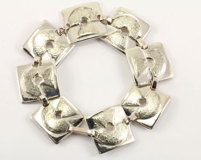 Vintage Davide Square Links Bracelet 800 SIlver BR 213-E