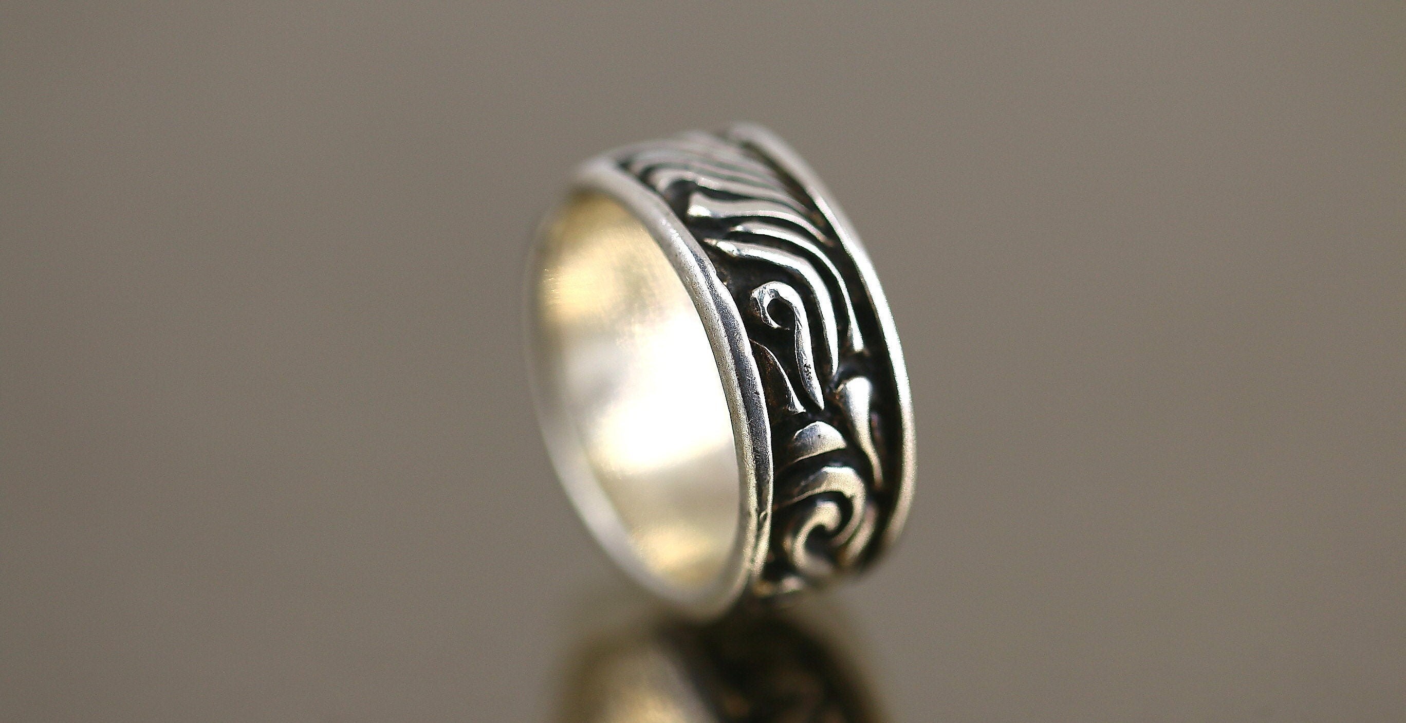 ☆☆☆☆☆☆☆ UNKNOWN 925 Scroll Band Ring VTG Sterling Silver .925 Open Scroll Design Ring Band SZ 9