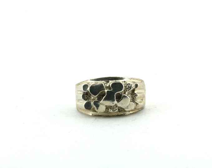 Vintage Size 9 Abstract Mushroom  Ring 925 Sterling Silver Rg 2745
