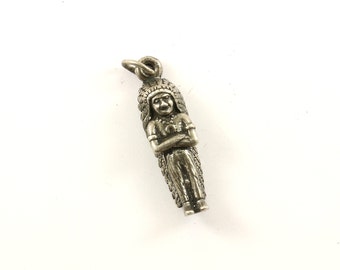 Vintage Small Indian Figure Design Pendant 925 Sterling Silver PD 492