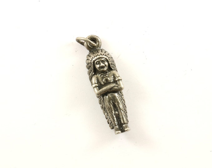 Vintage Small Indian Figure Design Pendant 925 Sterling Silver PD 492