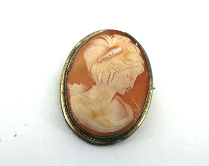 Vintage Cameo Pendant And Brooch 925 Sterling Silver PD 378