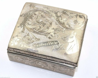 Vintage 80s By Poole Gaballero Engraved Trinket Jewelry Trophy Box 925 Sterling Silver Fw 102