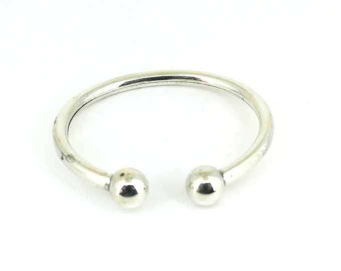 Vintage Torque Ball Faux Hoop Cuff Bracelet 925 Sterling BR 67