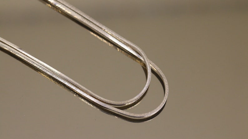 Vintage Italy Plain Simple Unisex Men Women Thick Square Snake Chain Design Necklace 925 Sterling NC 1818