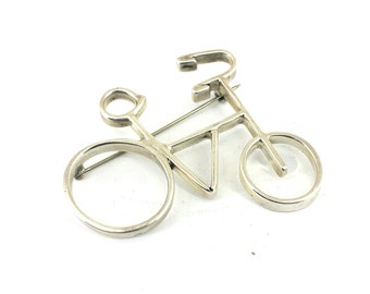 Vintage Mexico Bicycle Bike Shape Pin/Brooch 935 Sterling BB 2322