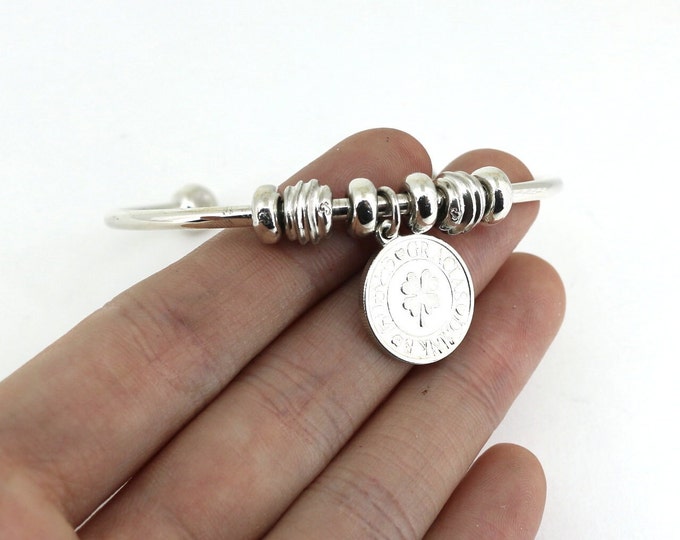 Vintage Bead Beaded Graclas Danke Chain Design Cuff Bracelet Sterling Silver 925 BR 1260