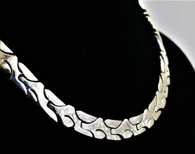 Vintage 17 Inch Heavy Braided Design Necklace 925 Sterling Silver NC 714