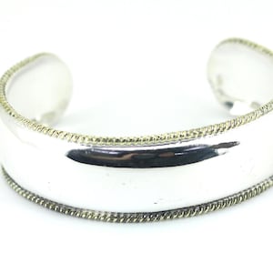 Vintage Two Braids Gold Plated Cuff Bracelet 925 Sterling BR 3154