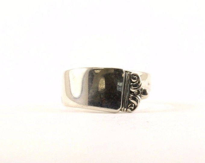 Vintage Spoon Design Cocktail Ring 925 Sterling RG 3644