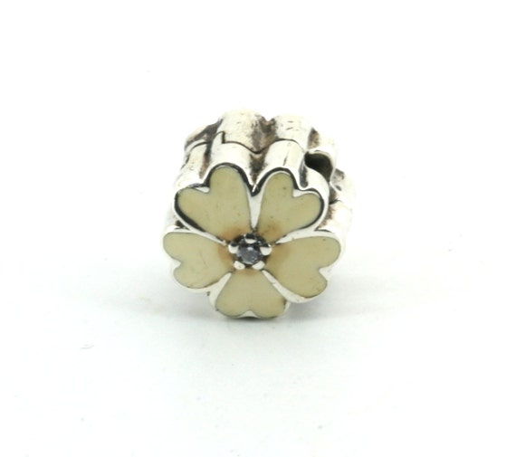 Vintage Authentic Pandora Flower Bead Charm Sterl… - image 1