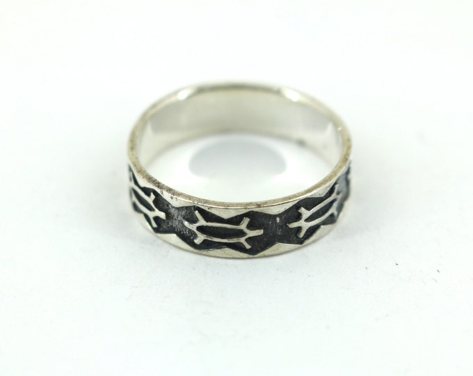 Vintage Size 13.5 Turtle Band  Sterling 925 Silver RG 1959