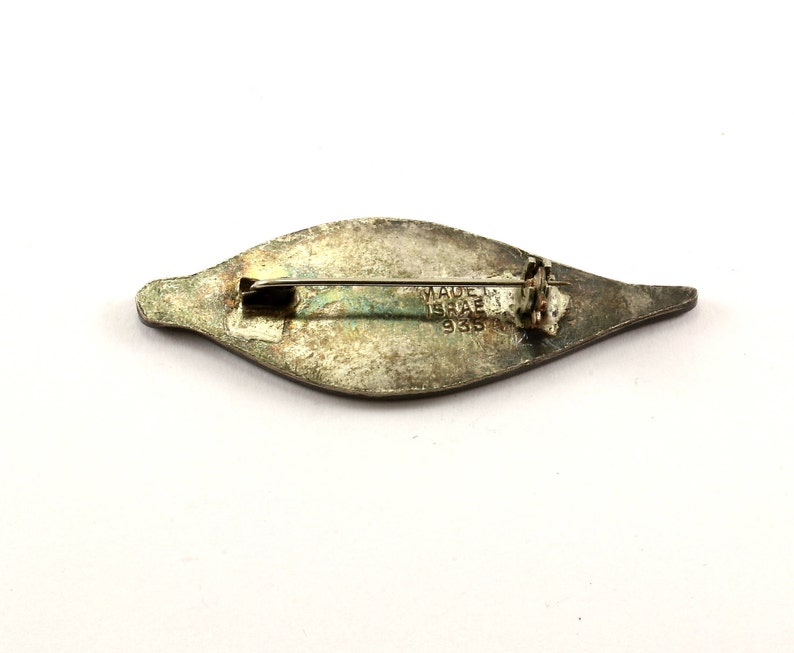 Vintage Mother of Pearl Chiped PinBrooch 935 Sterling BB 786-E