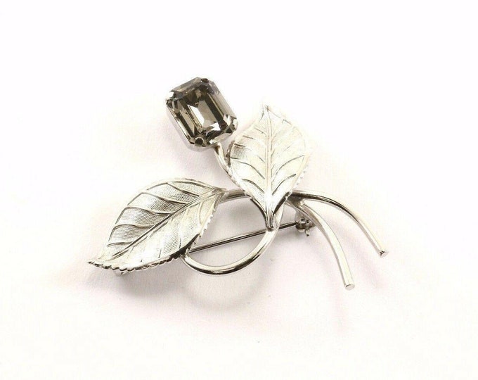 Vintage Van Dell Flower Crystal Pin/brooch 925 Sterling Bb 1160(123720997191)