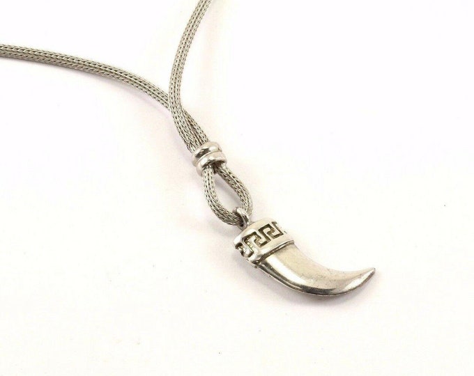 Vintage Blade Tooth Pendant Design Necklace 925 Sterling Nc 940(123765809483)