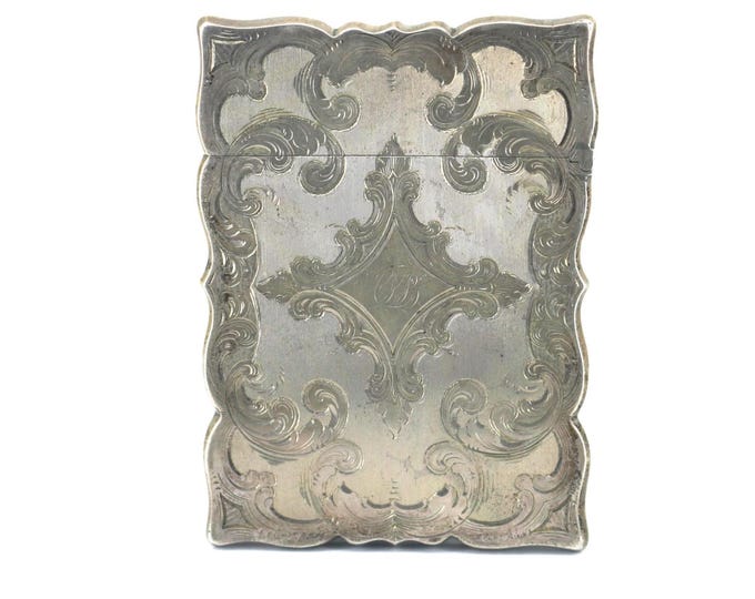 Vintage Victorian Style Scroll Floral Etched Lighter Case Holder 925 Sterling OT 086