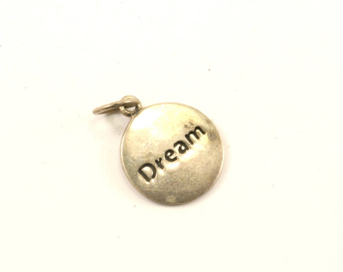 Vintage Round Dream Engraved Design Pendant 925 Sterling  PD 1289