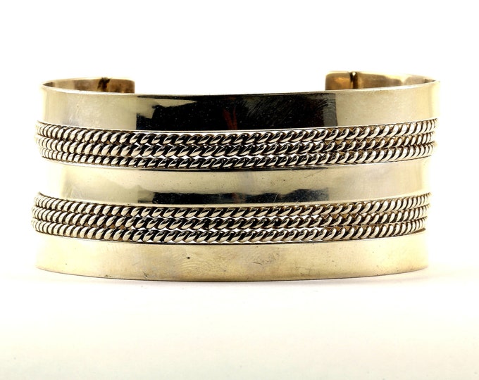 Vintage Twist Design Cuff Bracelet  Sterling Silver BR 2411