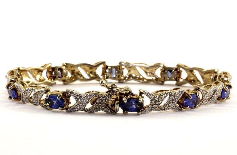 Vintage Xo X O Style Multi-colored Crystals Tennis Bracelet 925 Silver Br 927