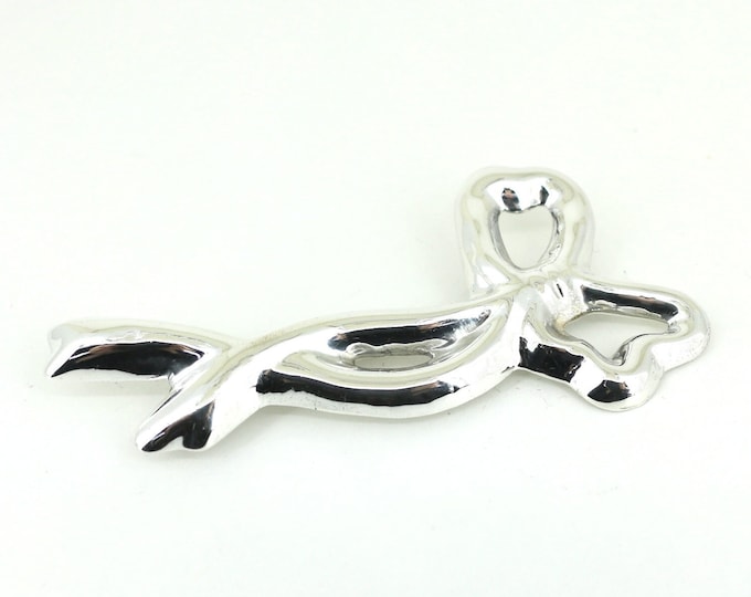 Vintage Handmade Bow Tie  Brooch Pin Sterling Silver 925 BB 791