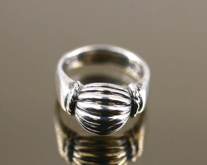 Vintage Simple Plain Round Bubble Scroll Twisted Braided Ring 925 Sterling Silver Size 8.5 Rg 4369