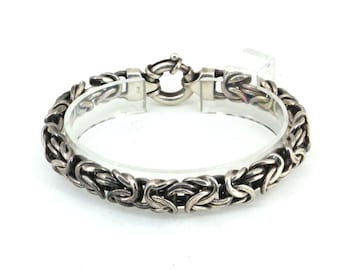 Vintage Italy Byzantine Chain Bracelet Sterling Silver Br 3943