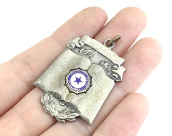 Vintage Medal USA American Legion Auxiliary Shirly Strouse Design Pendant 925 Sterling Silver PD 2379
