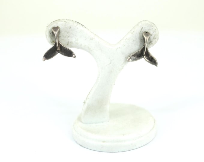 Vintage Small  Mermaid Tail Butterfly Closure Sterling Silver 925 ER 1396