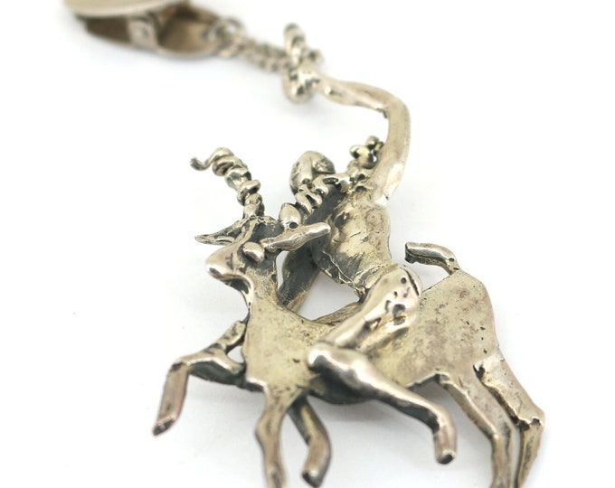 Vintage CRM III 1*3*81 E.Silbert Black Buck  Pendant Sterling 925 Silver  Ot 55