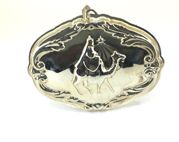 Vintage "We Three Kings" Sterling Silver Christmas Cross Ornament - Reed & Barton 5th Edition