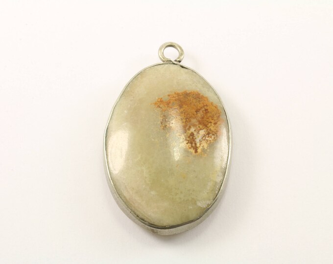 Vintage Leopard Jasper Oval Pendant 925 Sterling Silver PD 2340